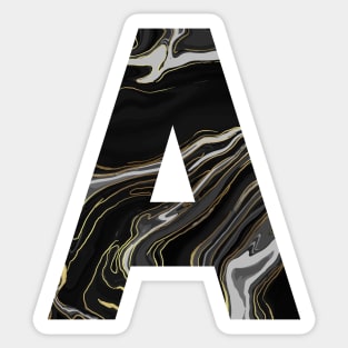 A Letter Black Marble Pattern Sticker